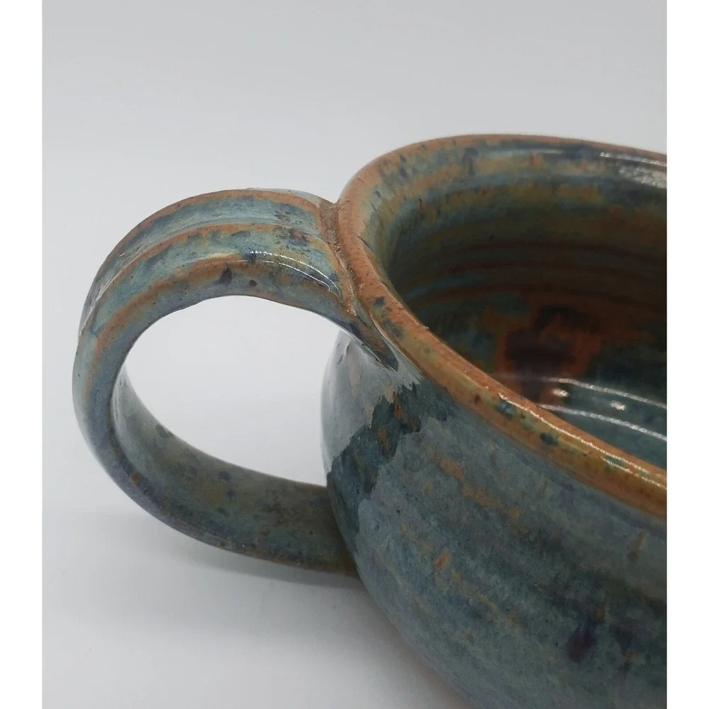 Vintage Studio Art Pottery The Wooden Potter Stoneware Mini Pitcher Gravy Boat